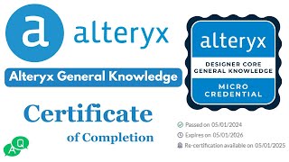 Alteryx General Knowledge Certificate of Completion  alteryx certificationexam answers 2024 [upl. by Kared]