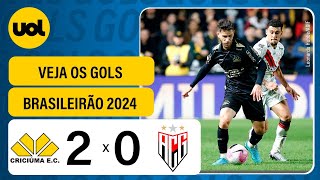 CRICIÚMA 2 X 0 ATLÉTICOGO  BRASILEIRÃO 2024 VEJA OS GOLS DE RODRIGO E FELLIPE MATEUS [upl. by Jobey191]