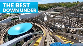 Leviathan Front Row POV  Australias Most Intense Roller Coaster  Sea World Surfers Paradise [upl. by Einre]