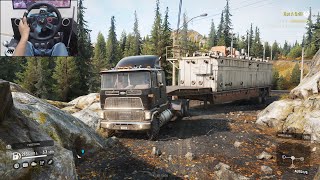 Transporting an oversized construction trailer  SnowRunner  Logitech g29 gameplay [upl. by Laszlo148]