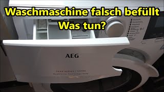 Waschmaschine falsch befüllt Waschmittel oder Weichspüler ins falsche Fach getan  Was tun [upl. by Keelia]