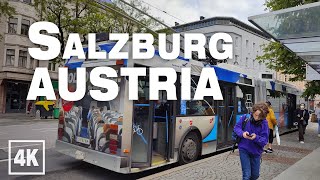 Bus Ride Salzburg City Center to Europark Line 1 ASMR • Virtual World in 4K [upl. by Raila]