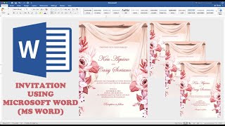 OLD ROSE  How to make WEDDING INVITATION in Microsoft Word  Cassy Soriano [upl. by Barri]