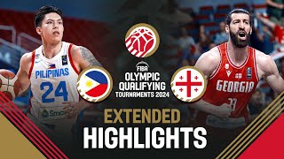 Philippines 🇵🇭 vs Georgia 🇬🇪  Extended Highlights  FIBA OQT 2024 Latvia [upl. by Ammadis]