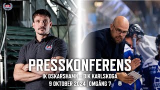 Presskonferens efter IK Oskarshamn – BIK Karlskoga 9 oktober 2024 [upl. by Tomi]