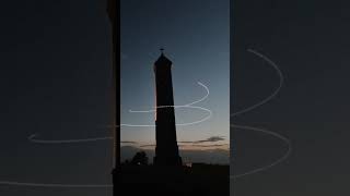 Tyndale Monument at dusk fpv drone lightshow [upl. by Hiller]