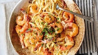 Makarona me karkaleca ne 15 min  Shrimp Pasta easy recipe [upl. by Vilhelmina]