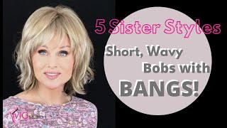 Tressallure New Wave Wig Review amp 5 SISTER STYLES  Wavy Bob Styles With Bangs  TAZS WIG CLOSET [upl. by Eimar523]