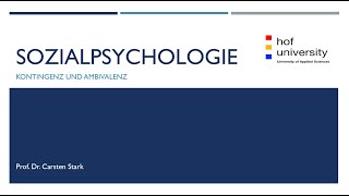 Kontingenz und Ambivalenz Sozialpsychologie V [upl. by Schroth]