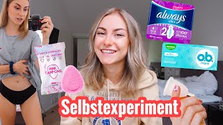 Ich teste ALLE Periodenprodukte  Selbstexperiment 🍓NicoleDon [upl. by Aicittel]