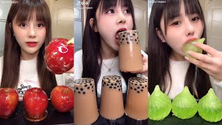 ASMR MOST POPULAR FOODS  Tanghulu apple Boba jelly İce  Eating chewy sounds MUKBANG [upl. by Naimad]