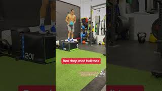 Basketball explosiveness exercise  Box drop medicine ball toss [upl. by Okiman64]