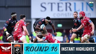 Scarlets v Cell C Sharks  Instant Highlights  Round 16  URC 202223 [upl. by Acissj]