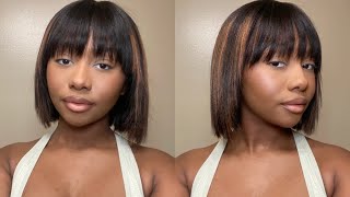 Super Cute Highlighted Bang Bob Wig  Quick amp Easy Install  Ft Luvme Hair [upl. by Rosalinda813]