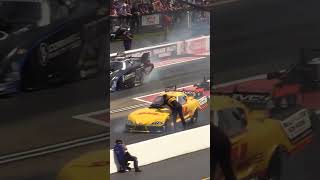 NHRA funny car final at Bristol Dragway for the thundervalleynats  Austin Prock wins over JR Todd [upl. by Yelsnia]