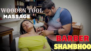 Hot Kansa  Wooden tool  Head Massage ASMR By IndianBarber Shambhoo sensoryoverload relaxation [upl. by Cirilo]