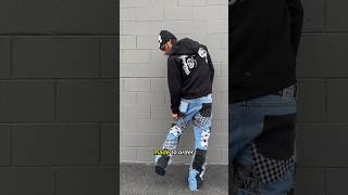 I made some patchwork jeans upcycling fashion upcyclingclothing sewing diy streetwear fashion [upl. by Atterehs]