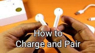 i12 TWS 50 Charging amp Pairing  How to charge and pair i12 TWS wireless Earphones [upl. by Conlon]