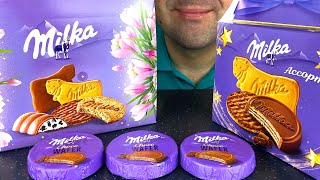 ASMR MILKA CHOCOLATE WAFER CHOCOLATE BAR OREO MILKA COOKIES MUKBANG EATING SOUNDS EATING SHOW [upl. by Napas]