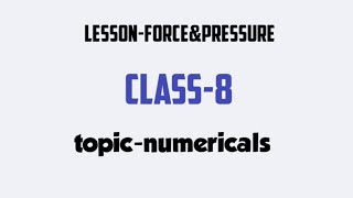 Class 8physics leason no 3numericalspart1 [upl. by Elvis]