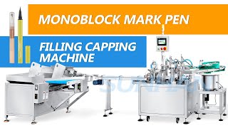 How To Use Monoblock Mark Pen Filling Capping Machine [upl. by Ayaros]