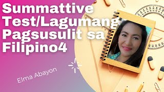 FILIPINO 4 Summattive test 2 Panagano ng Pandiwa [upl. by Eelrahs]