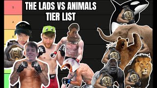 The lads VS animals tier list [upl. by Anselmo]