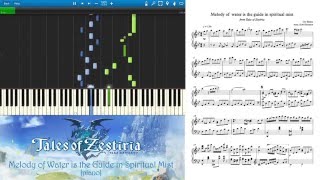 Tales of Zestiria  Melody of Water is the Guide in Spiritual Mist Piano transcription [upl. by Anazus]