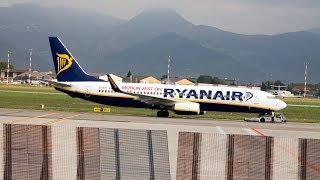 Takeoffs and taxis at Milan Bergamo airport BGYLIME [upl. by Aymik]