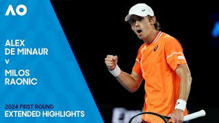 Alex de Minaur v Milos Raonic Extended Highlights  Australian Open 2024 First Round [upl. by Elon441]