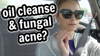 Vlog Oil cleansing with fungal acne amp trying out Dawn power wash spray Dr Dray [upl. by Demp]