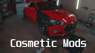 Genesis Coupe Gets Front Lip and Grill Painted [upl. by Ynaffad347]