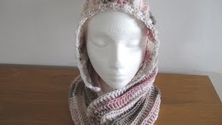 Hooded Cowl Crochet Tutorial  Riptide Hooded Cowl  Left Handed [upl. by Eelibuj155]