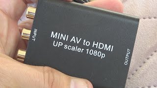 MINI AV to HDMI UP Scaler Converter 1080p Unboxing and Test [upl. by Sinnaiy]