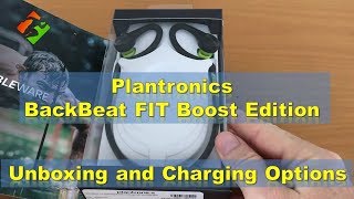 Plantronics BackBeat FIT Boost Wireless Earbuds  Unboxing and Charging Options [upl. by Adhamh87]