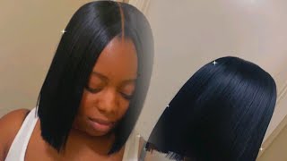 Invisible part quickweave BLUNT CUT BOB [upl. by Nongim]