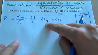 Normalidad peso equivalente y normalidad de disoluciones química [upl. by Amsirak]