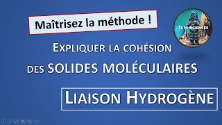 7 Expliquer la cohésion des solides moléculaires Liaison hydrogène 1re [upl. by Colt622]