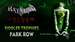 Batman Arkham City  Riddler Trophies  The Bowery [upl. by Aloisius]