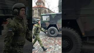 Estonian soldiers before Independence Day Tallinn 2024 independenceday nato estonia tallinn [upl. by Ahsienel310]