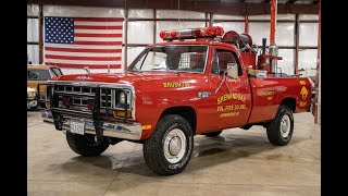 1985 Dodge 350 Firetruck 4x4 For Sale at GR Auto Gallery 2020 [upl. by Yelyac730]