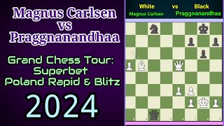 The fight was really intense  Praggnanandhaa vs Magnus Carlsen Grand Chess Tour round 20 [upl. by Eilssel709]