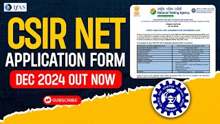 CSIR NET Chemistry Application Form Out  Dec 2024 Notification [upl. by Haskell707]