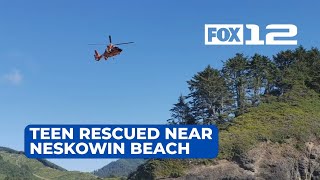 Teen stranded on Proposal Rock rescued by Coast Guard in Tillamook Co [upl. by Jezebel933]