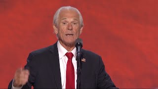 Peter Navarro speaks at the RNC hours after being released from a Florida prison [upl. by Ecirehs302]