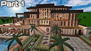 Bloxburg Modern Luxury Mansion Speedbuild Part 15 Exterior [upl. by Dyann]