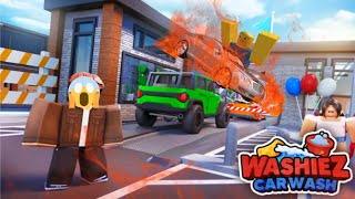 Flinging Cars at Washiez Car Wash  Roblox Exploiting [upl. by Aydni]