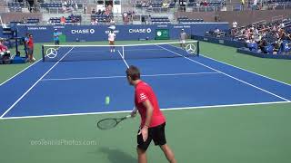 Wawrinka v Nishikori 2018 US Open practice 4K [upl. by Niuqauj]