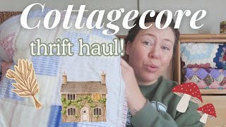 Cozy cottagecore thrift haul I shopped two Goodwills and a yardsale [upl. by Dilan]