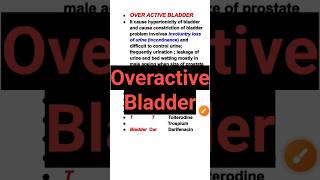 💊 Overactive bladder medicine mnemonics 💊 [upl. by Sclar]